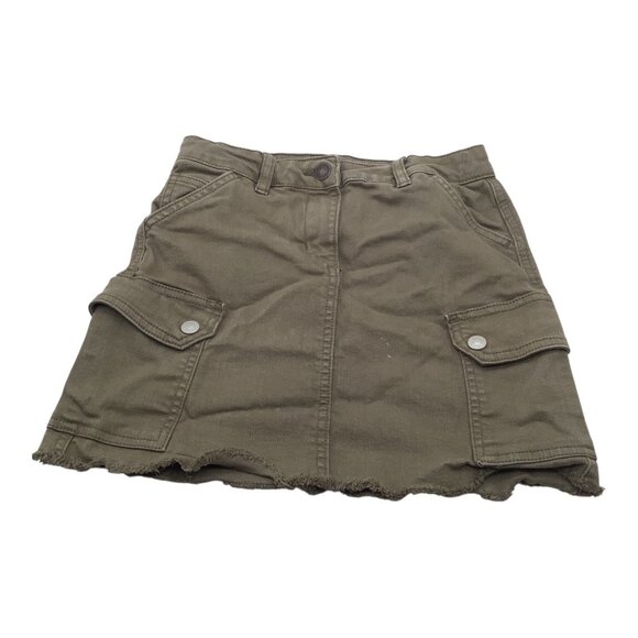 Old Navy Girls Utility Cargo Skirt Size 7 Olive Green Cotton Adjustable Waist - Picture 1 of 12